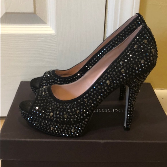 Enzo Angiolini Shoes - Black rhinestone heels Enzo Angiolini